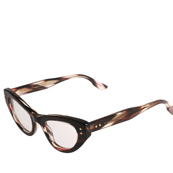 💯- New Authentic Gucci GG1083O 002 havana Cat-eye Logo Sided Glasses - Picture 3 of 17